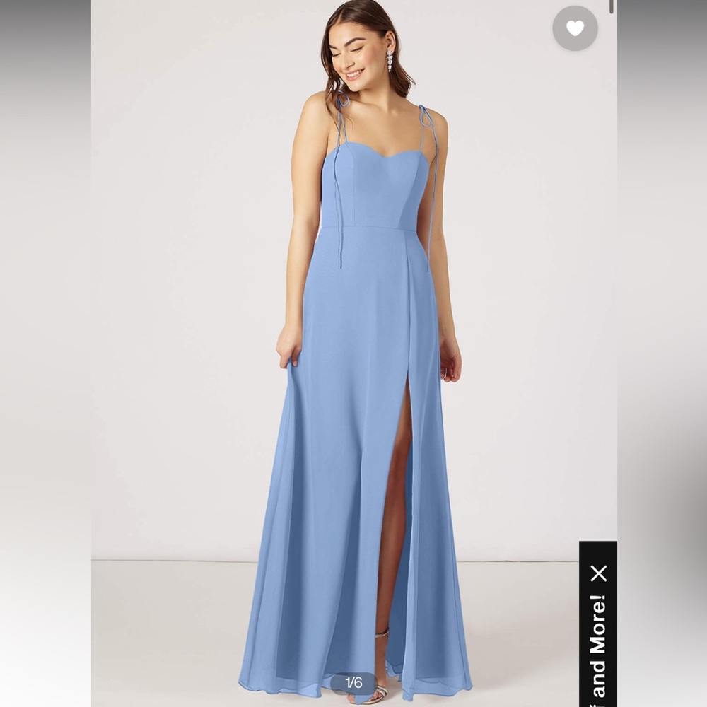 Azazie Rosey Dress in Steel Blue A10